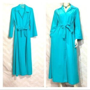 Vintage Robbins Egg Blue Duster Nightgown Robe Button I Love Lucy